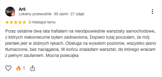 Opinia klienta z Google 9